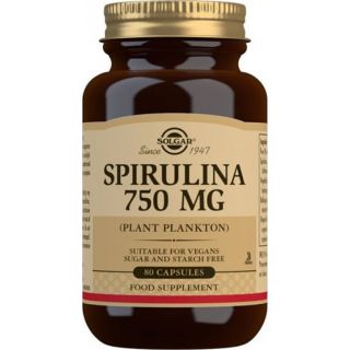 Solgar Spirulina 750mg Συμπλήρωμα Διατροφής Σπιρουλίνα 80 ταμπλέτες