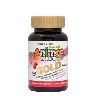 Nature's Plus Animal Parade Gold Cherry Πολυβιταμινη για Παιδιά Γεύση Κεράσι 60 μασώμενες ταμπλέτες