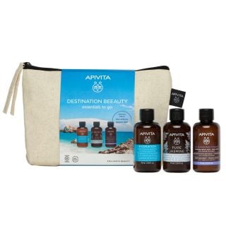 Apivita Promo Destination Beeauty - Σαμπουάν Ενυδάτωσης 75ml, Pure Jasmine Αφρόλουτρο 75ml & Αφρός Καθαρισμού Πρόσωπο & Μάτια 75ml