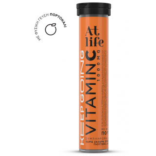 AtLife Keep Going Vitamin C 1000mg Orange Flavour 20 Αναβράζοντα Δισκία με Γεύση Πορτοκάλι