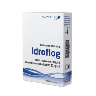 Alfa Intes Idroflog Eye Drops 15 x 0.5ml Οφθαλμικό Διάλυμα με Υαλουρονικό και Υδροκορτιζόνη