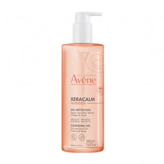 Avene Xeracalm Nutrition Gel Nettoyant 500ml Τζελ Καθαρισμού Προσώπου Και Σώματος Για Ευαίσθητες Και Ξηρές Επιδερμίδες