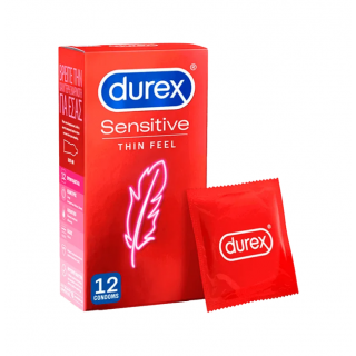 Durex Sensitive 12τμχ Προφυλακτικά Λεπτά για Μεγαλύτερη Ευαισθησία