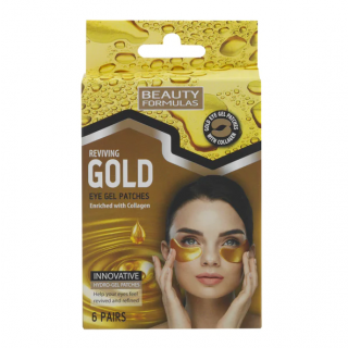 Beauty Formulas Reviving Gold Eye Gel Patches 6pairs Τζελ Επιθέματα Ματιών Golden Collagen 6 Ζεύγη 