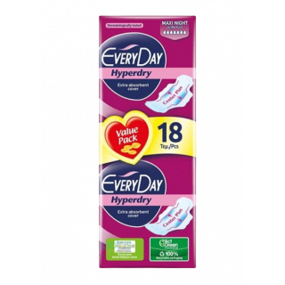 Every Day Value Pack Σερβιέτες Με Φτερά Για Αυξημένη Ροή Για Τη Νύχτα 18τμχ