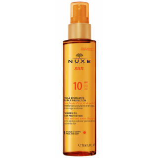 Nuxe Sun Huile Bronzante Visage et Corps Faible Protection SPF10 150ml Αντιηλιακό Λάδι Μαυρίσματος