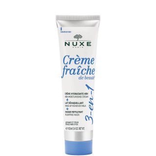 Nuxe Creme Fraiche de Beaute 3 in 1 48ωρη Ενυδατική Κρέμα, Γαλάκτωμα Ντεμακιγιάζ & Μάσκα Επαναπύκνωσης 3σε1, 100ml