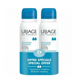 Uriage Promo Deodorant Fraicheur Αποσμητικό Σώματος σε Μορφή Σπρέι κατά της Κακοσμίας 2x125ml