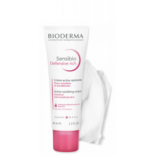 Bioderma Sensibio Defensive Rich 40ml Καταπραυντική Κρέμα Προσώπου Πλούσιας Υφής