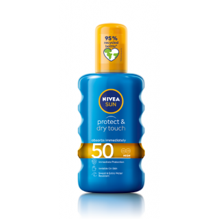 Nivea Sun Protect & Dry Touch SPF50 Διάφανο Αντηλιακό Spray Υψηλής Προστασίας & Αίσθηση Δροσιάς 200ml