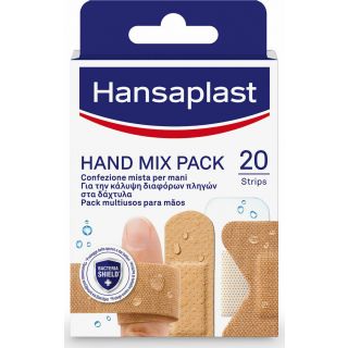 Hansaplast Hand Mix Pack 20τεμ Πακέτο Επιθεμάτων με 5 Διαφορετικά Μεγέθη για τα Δάκτυλα