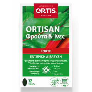 Ortis Ortisan Forte Φρούτα & Ίνες 12 Δισκία για την Δυσκοιλιότητα