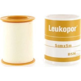 Bsn Medical Leukopor 5cm x 5m 1τμχ Αυτοκόλλητη Επιδεσμική Ταινία