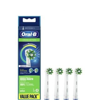 Oral-B Cross Action Ανταλλακτικές Κεφαλές Λευκές για Ηλεκτρικές Οδοντόβουρτσες 4τεμάχια