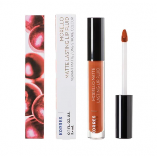 Korres Morello Matte Lasting Lip Fluid 3.4ml 48 Velvet Caramel Υγρό Κραγιόν με Ματ Αποτέλεσμα