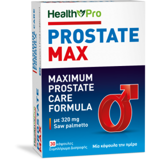 Health Pro Prostate Max 30caps Συμπλήρωμα Διατροφής που Συμβάλλει στη Φυσιολογική Λειτουργία του Προστάτη & του Ουροποιητικού Συστήματος