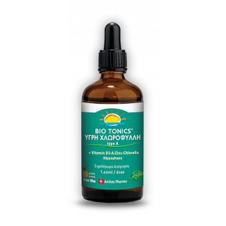BioTonics Υγρή Χλωροφύλλη Type A + Vitamin D3-A-Zinc Με Γεύση Ανανά 100ml