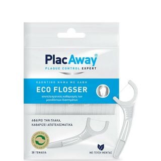 Plac Away Eco Flosser Οδοντικό Νήμα με Λαβή 30τμχ