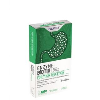 Quest Enzyme Biotix Συμπλήρωμα Διατροφής με 6 Πεπτικά Ένζυμα & Προβιοτικά 30κάψουλες