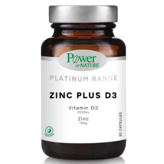 PowerHealth Platinum Range Zinc plus D3 Συμπλήρωμα Διατροφής Ψευδάργυρος + D3 15mg/2000IU 30κάψουλες