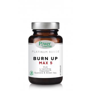 Power Health Power of Nature Platinum Burn Up Max-5 60κάψουλες Συμπλήρωμα Διατροφής με Ταρταρική L-Καρνιτίνη για Ενίσχυση Λιπόλυσης & Θερμογένεσης