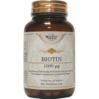 Sky Premium Life Biotin 1000μg Συμπλήρωμα διατροφής Βιοτίνης 60 κάψουλες