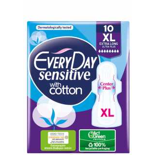 Every Day Sensitive Ultra Plus Extra Long Σερβιέτες με Φτερά για Αυξημένη Ροή 8 Σταγόνες 10τμχ