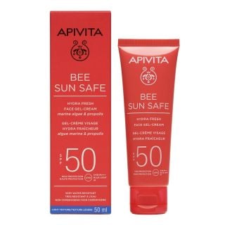 Apivita Bee Sun Safe Ενυδατική Κρέμα-Gel Προσώπου SPF50 50ml Αντηλιακό Προσώπου με Θαλάσσια Φύκη & Πρόπολη