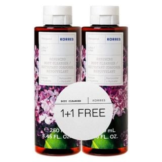 Korres Renewing Body Cleanser Lilac 2 x 250ml Αφρόλουτρο Πασχαλιά