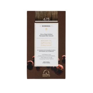 Korres Argan Oil Advanced Colorant 50ml Μόνιμη Βαφή Μαλλιών 6.73 Χρυσό Κακάο