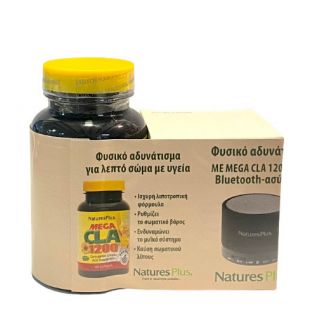 Nature's Plus Promo Mega CLA 1200mg Μείωση Σωματικού Λίπους 60κάψουλες & Δώρο Bluetooth Ηχείο 1τμχ