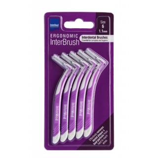 InterMed Ergonomic InterBrush with Handle 1.1mm Size 6 5pcs