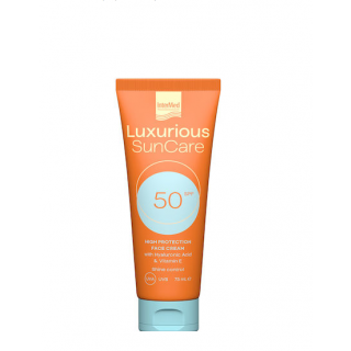 InterMed Luxurious Suncare SPF50 Αντηλιακή Κρέμα Προσώπου Με Υαλουρονικό Οξύ Και Βιταμίνη Ε 75ml