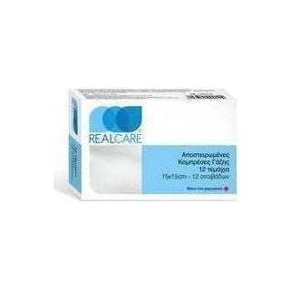 Real Care Sterilized Gauze Sponges 17x30cm 12τεμάχια Αποστειρωμένες Κομπρέσες Γάζης