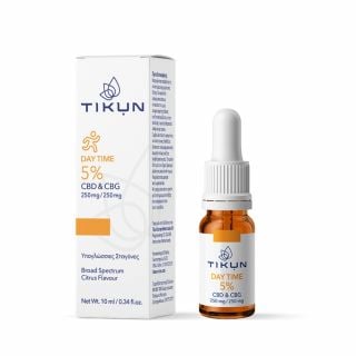 Tikun Day Time 5% CBD 250mg & CBG 250mg Έλαιο Κάνναβης σε Υπογλώσσιες Σταγόνες με Γεύση Εσπεριδοειδών 10ml10ml