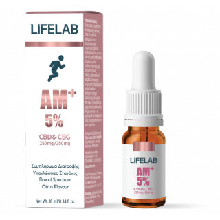 Lifelab AM+ 5% CBD 250mg & CBG 250mg 10ml