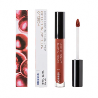 Korres Morello Matte Lasting Lip Fluid 3.4ml 58 Red Clay Υγρό Κραγιόν με Ματ Αποτέλεσμα