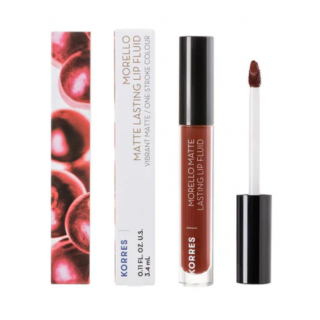 Korres Morello Matte Lasting Lip Fluid 3.4ml 60 Chestnut Υγρό Κραγιόν με Ματ Αποτέλεσμα