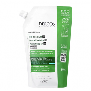 Vichy Dercos Anti-Dandruff DS Oily Refill Ανταλλακτικό Σαμπουάν Κατά Της Πιτυρίδας Για Κανονικά Και Λιπαρά Μαλλιά 500ml