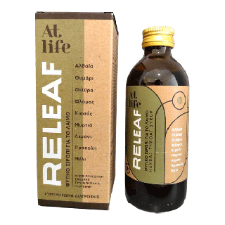 Atlife Releaf Herbal Throat Syrop Φυσικό Σιρόπι Για Το Λαιμό Με Αλθαία, Θυμάρι και Φιλύρα 150ml