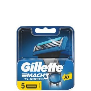 Gillette Mach 3 Turbo Ανταλλακτικές Κεφαλές Ξυριστικής Μηχανής 5 Τεμάχια