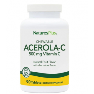 Nature's Plus Acerola-C 500mg Ενίσχυση Ανοσοποιητικού 90 μασώμενες ταμπλέτες