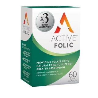 Active Folic Συμπλήρωμα Διατροφής Φολικού Οξέος 400μg 60Caps