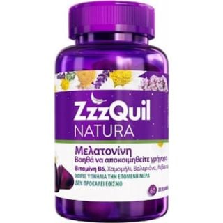 ZzzQuil Natura Συμπλήρωμα Διατροφής με Μελατονίνη 60 Zελεδάκια