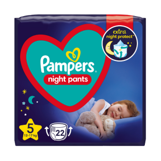 Pampers Πάνες Βρακάκι Νυκτός No5 (12-17kg) 22τεμάχια