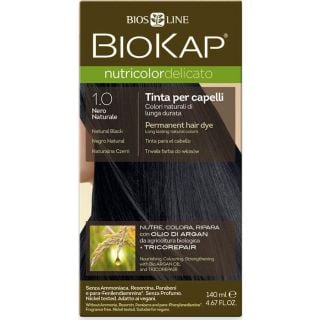 Biosline Biokap Nutricolor Delicato 1.00 Natural Black 140ml Βαφή Μαλλιών No 1.0 Φυσικό Μαύρο