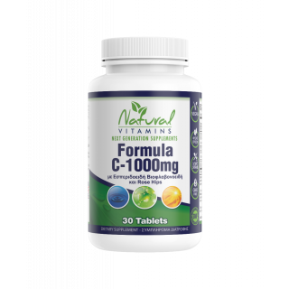 Natural Vitamins Formula C 1000mg 30 Tabs Βιταμίνη C με Εσπεριδοειδή Βιοφλαβονοειδή και Rose Hips