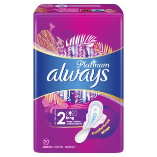 Always Platinum Long Ultra Pads Σερβιέτες με Φτερά 20 Τμχ