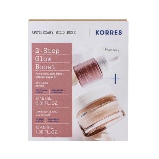 Korres Promo Apothecary Wild Rose 2-Step Glow Boost Κρέμα-Gel Ημέρας για Λάμψη & Πρώτες Ρυτίδες 40ml & Δώρο Διφασικό Serum Λάμψης 15ml