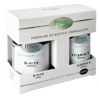 Power Health Promo Pack D-Vit3 2000IU Vitamin D3 60Tabs & Δώρο Vitamin C 1000mg 20Tabs